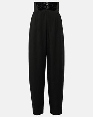 Alaïa High-Rise Wool Wide-Leg Pants - Black