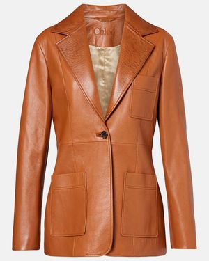 Chloé Leather Jacket - Brown