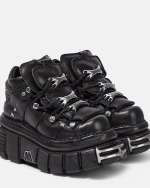 Vetements X New Rock Plateau-Sneakers aus Leder - Schwarz