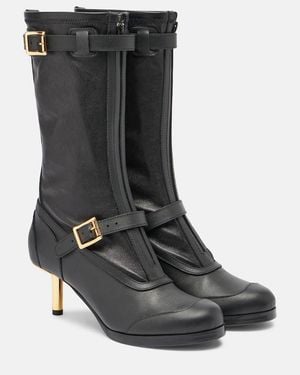 Sacai Aviator Leather Boots - Black