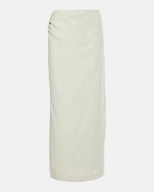 SIR. Iris Asymmetric Linen Maxi Skirt - White