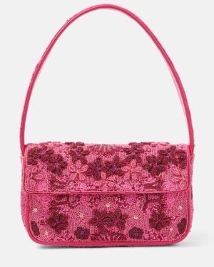 STAUD Borsa A Spalla Tommy Con Perline - Rosso