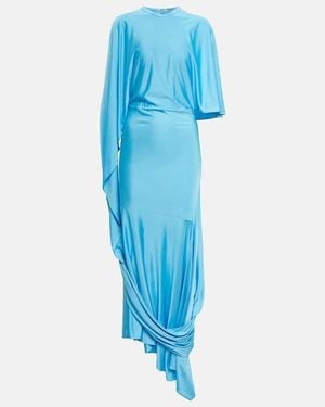 Stella McCartney Draped Asymmetric Maxi Dress - Blue