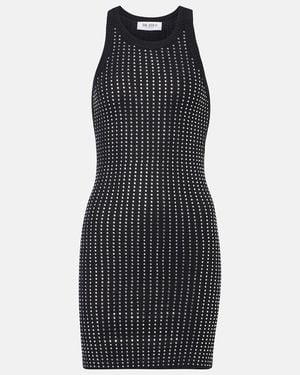 The Attico Embellished Cotton Minidress - Black
