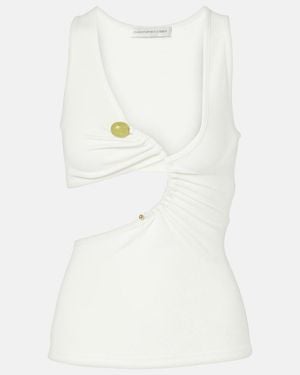 Christopher Esber Arc Stone Ribbed-Knit Tank Top - White