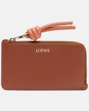 Loewe Knot Leather Card Holder - Brown