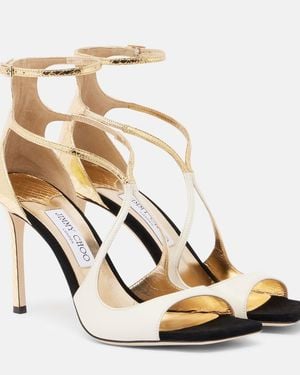 Jimmy Choo Sandalen Azia Aus Leder - Mettallic