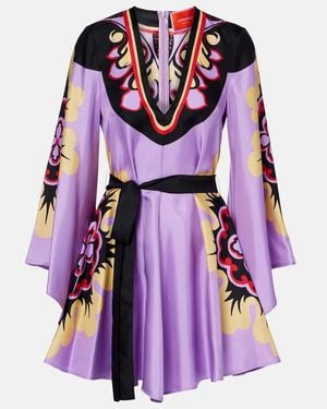 La DoubleJ Silk Magnifico Mini Dress - Purple
