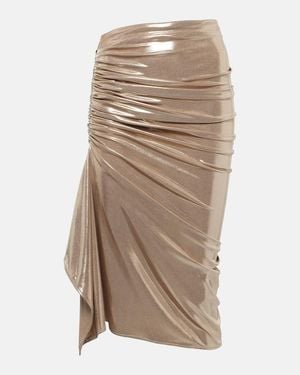 Maticevski Neroli Ruched Midi Skirt - Brown