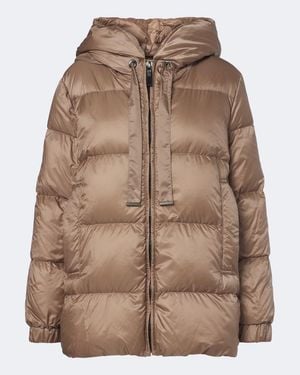 Max Mara The Cube Hooded Quilted Down Jacket - Brown