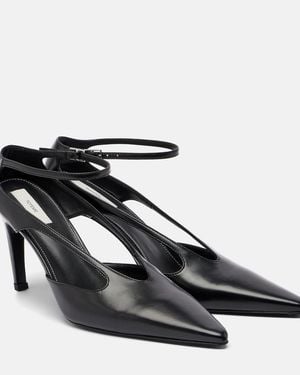 TOTEME Cutout Leather Court Shoes - Black