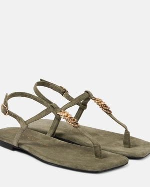 Dorothee Schumacher Suede Sensation Suede Thong Sandals - Metallic