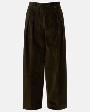 Altuzarra Dash Cotton Corduroy Barrel-Leg Trousers - Black