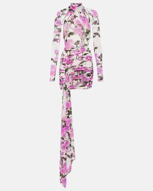 David Koma Floral Ruched Minidress - Pink