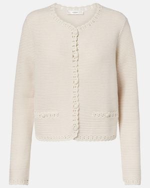 FRAME Crochet-Trimmed Wool-Blend Jacket - Natural