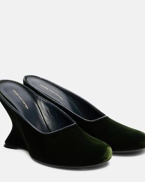 Dries Van Noten 95 Velvet Wedges - Black