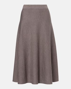 Jardin Des Orangers Virgin Wool Midi Skirt - Brown