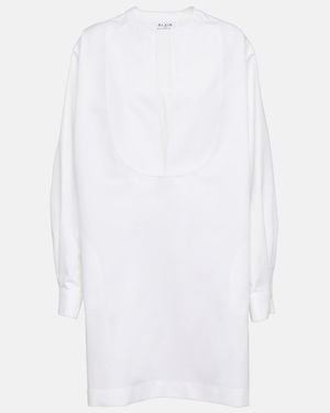 Alaïa Cotton Poplin Minidress - White
