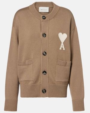 Ami Paris Cardigan Ami De Cour Aus Wolle Und Baumwolle - Braun