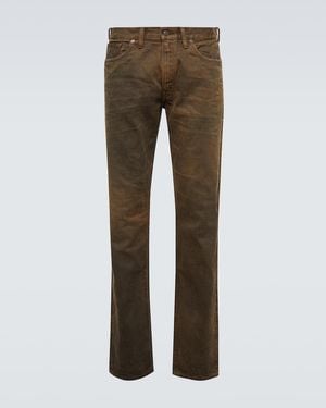 RRL Jeans Slim Con Parches - Gris