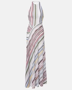 Missoni Zigzag Knitted Maxi Dress - White