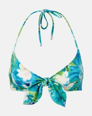 Chloé Bedrucktes Bikini-Oberteil - Blau