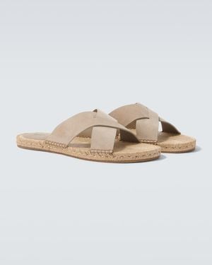 ZEGNA Espadrille-Sandalen Aus Veloursleder - Natur