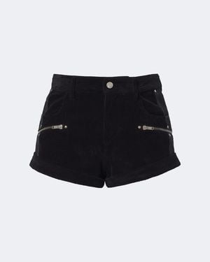 Isabel Marant Shorts Rolna De Pana De Algodon - Negro