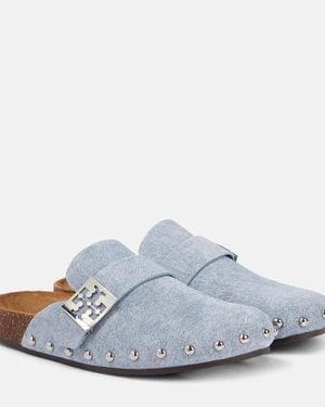 Tory Burch Verzierte Clogs Mellow Aus Veloursleder - Weiß