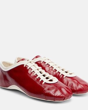 Dries Van Noten Leather Trainers - Red