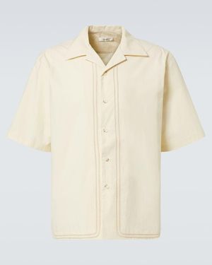 Commas Cotton Bowling Shirt - Natural