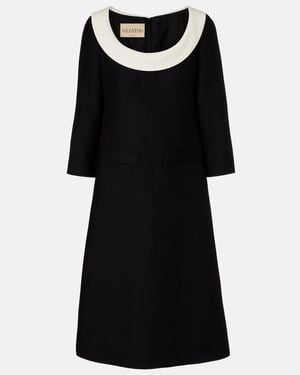 Valentino Crepe Couture Midi Dress - Black