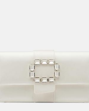 Manolo Blahnik Maycapjou Embellished Satin Clutch - Natural