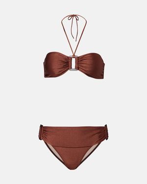 Adriana Degreas Solid Bandeau Bikini - Red