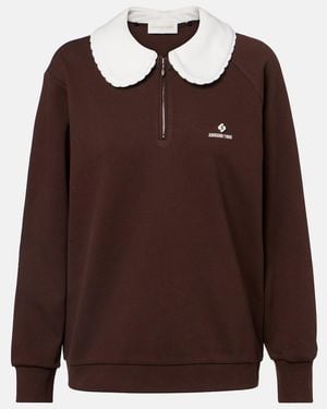 ShuShu/Tong Logo Cotton-Blend Sweatshirt - Brown