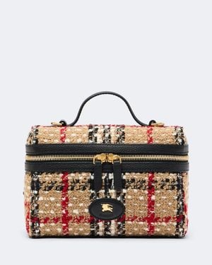 Burberry Schultertasche Check Small Aus Boucle - Natur