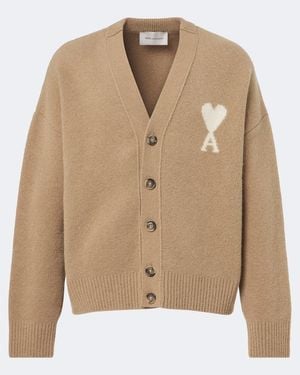 Ami Paris Cardigan Ami De Cour - Natur