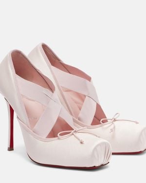 Christian Louboutin Cassiastic 100 Crepe Satin Court Shoes - Pink