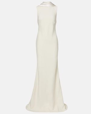 Danielle Frankel Bridal Miles Wool-Blend Gown - White