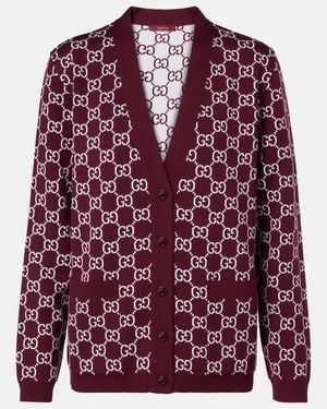 Gucci Wendbarer Cardigan Gg Aus Jacquard - Rot