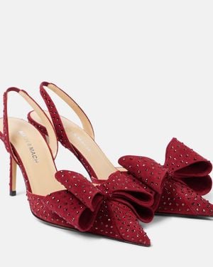 Mach & Mach Le Cadeau 85 Suede Slingback Pumps - Red