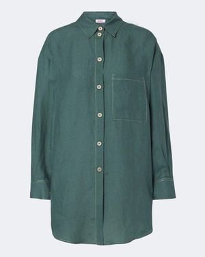 Eres Flashing Linen Shirt - Green