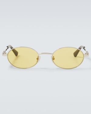 Bottega Veneta Oval Sunglasses - Metallic