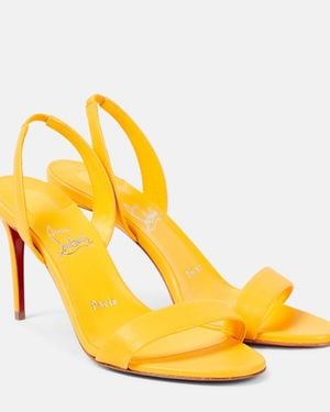 Christian Louboutin O Marylin 100 Leather Slingback Sandals - Yellow