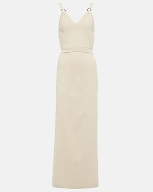 Rabanne Embellished Knit Midi Dress - White