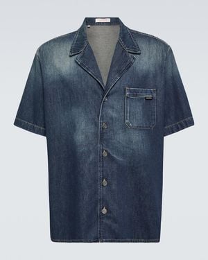 Valentino Chambray Bowling Shirt - Blue