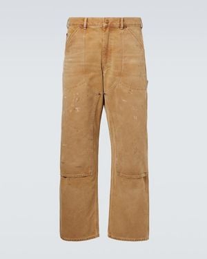 Polo Ralph Lauren Distressed Cotton Canvas Straight Trousers - Natural