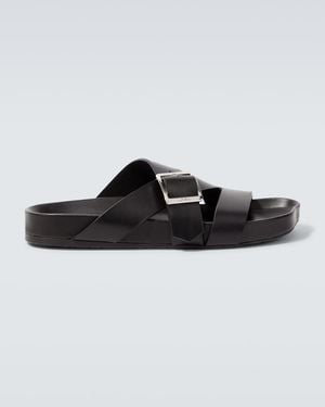 Loewe Paula's Ibiza Ease Buckle Leather Sandals - Black