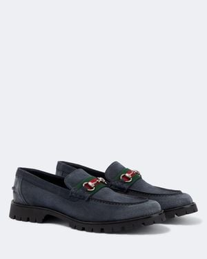 Gucci Loafers Horsebit Aus Veloursleder - Blau