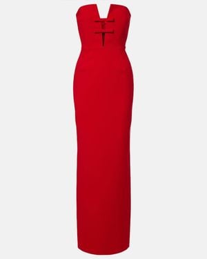 The New Arrivals Ilkyaz Ozel Noa Bow-Detail Strapless Gown - Red